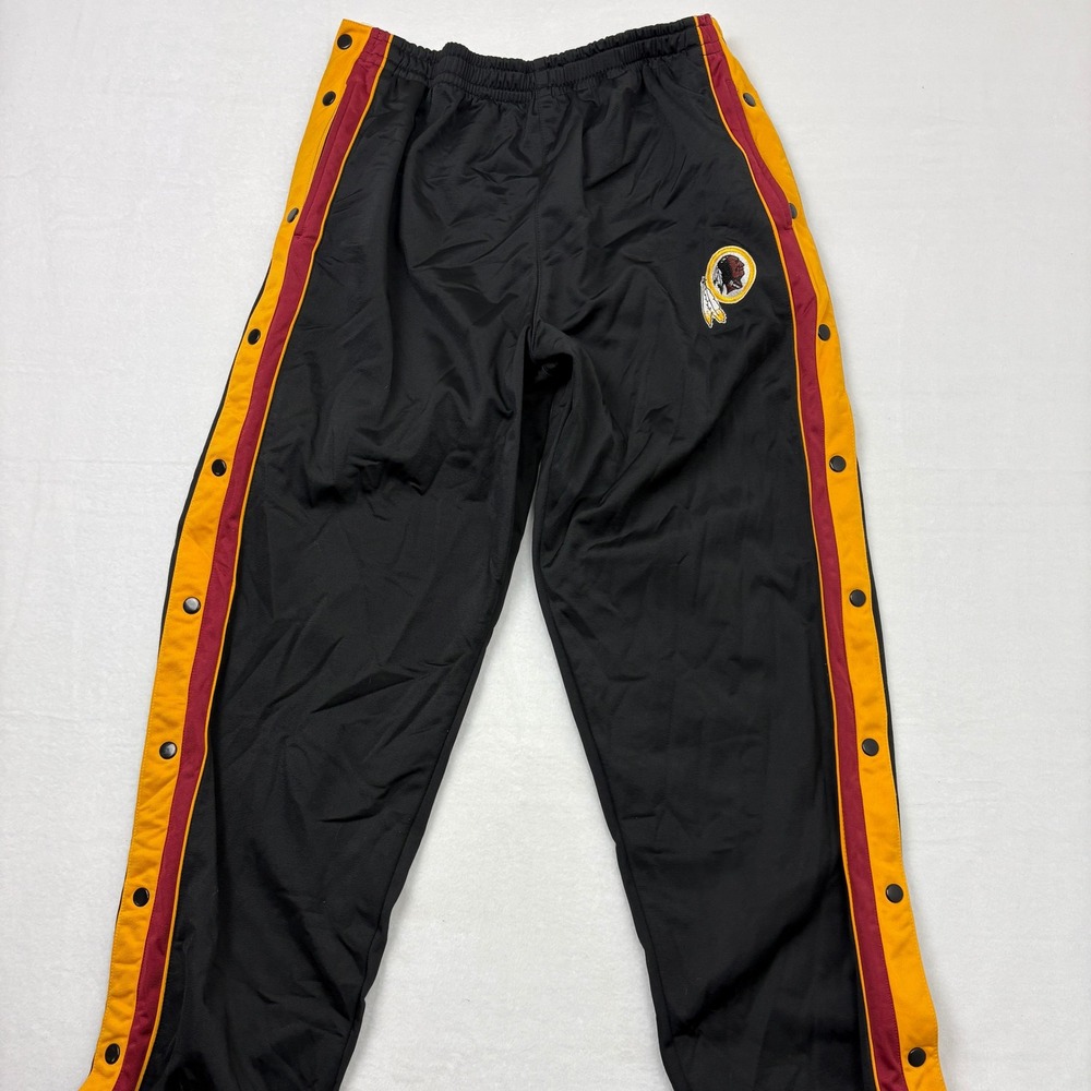NFL Game Day Washington Redskins Vintage Snap Tear Away Track Pants Black Large